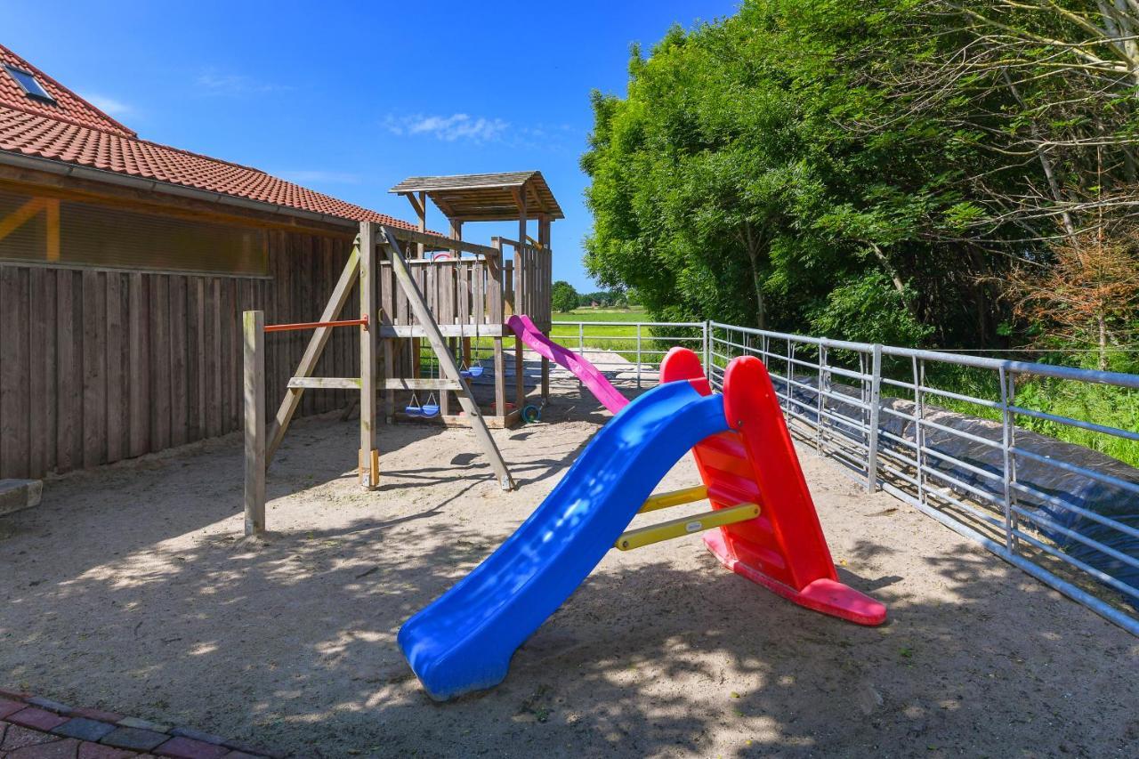Ferienwohnung Mühlenblick auf dem Ferienhof Eschen Moorweg Exterior foto